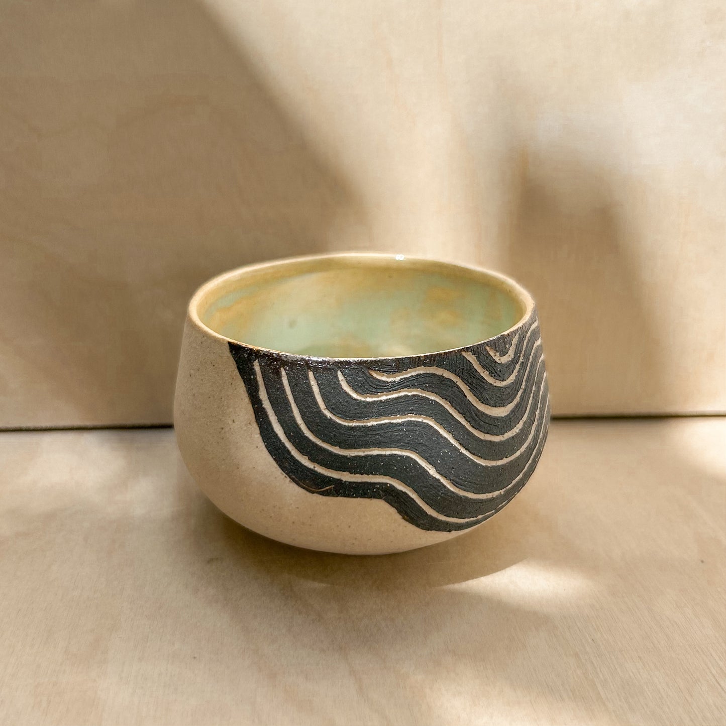 Stoneware "Ripples" Japanese Teacup